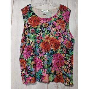 Judith‎ Hart Sleeveless Sweater Ladies 3x Floral